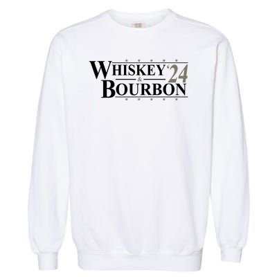 Whiskey And Bourbon 2024 Funny Election Garment-Dyed Sweatshirt