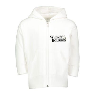 Whiskey And Bourbon 2024 Funny Election Toddler Zip Fleece Hoodie