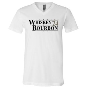 Whiskey And Bourbon 2024 Funny Election V-Neck T-Shirt