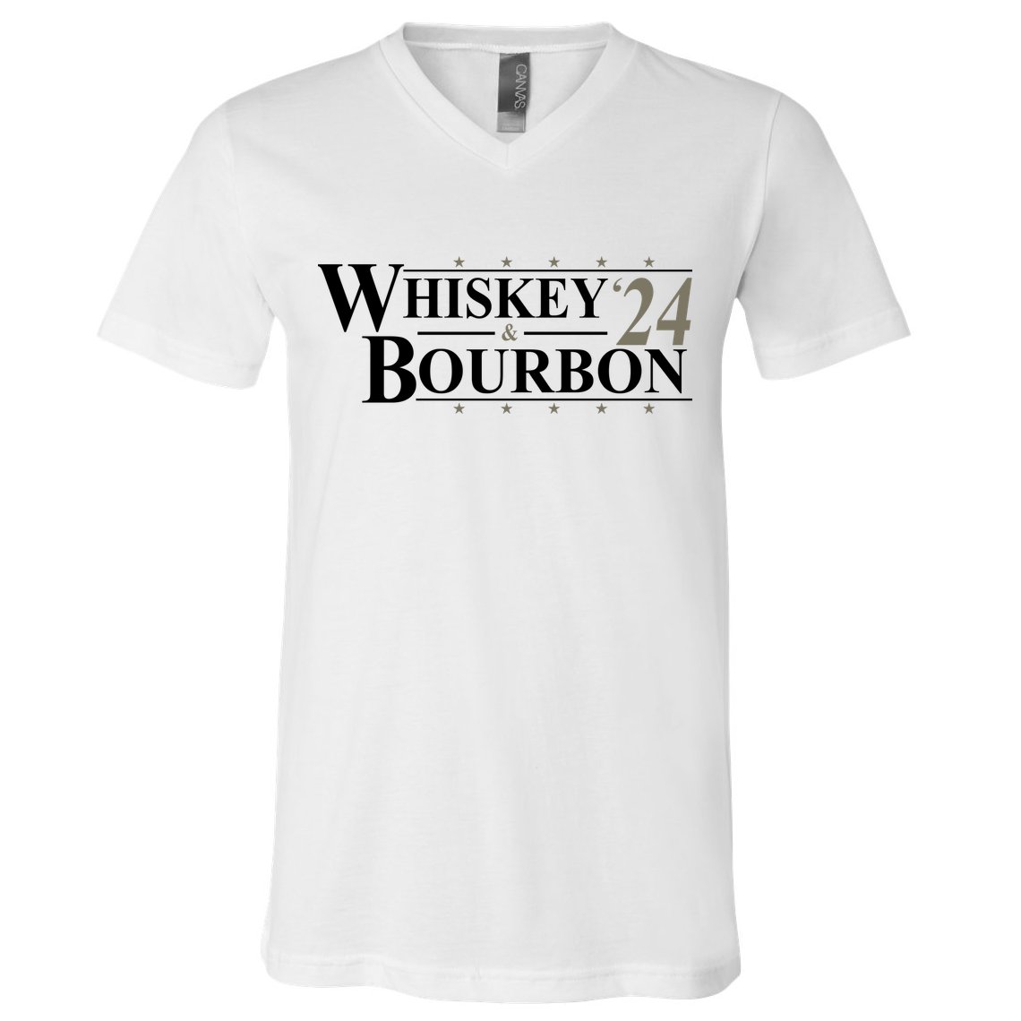 Whiskey And Bourbon 2024 Funny Election V-Neck T-Shirt