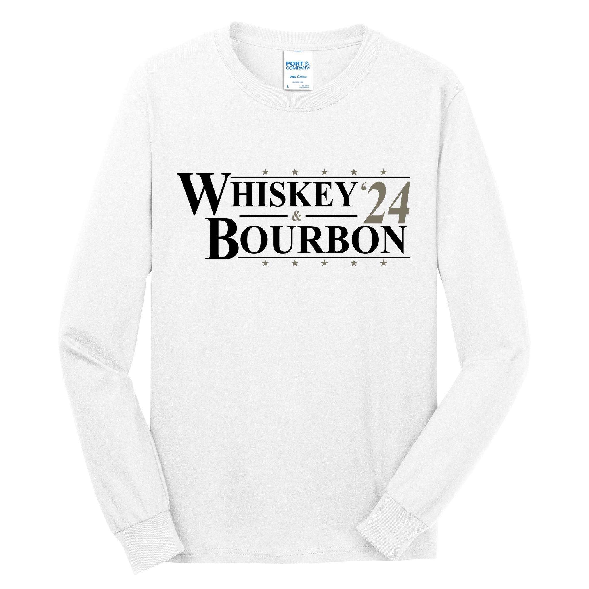 Whiskey And Bourbon 2024 Funny Election Tall Long Sleeve T-Shirt