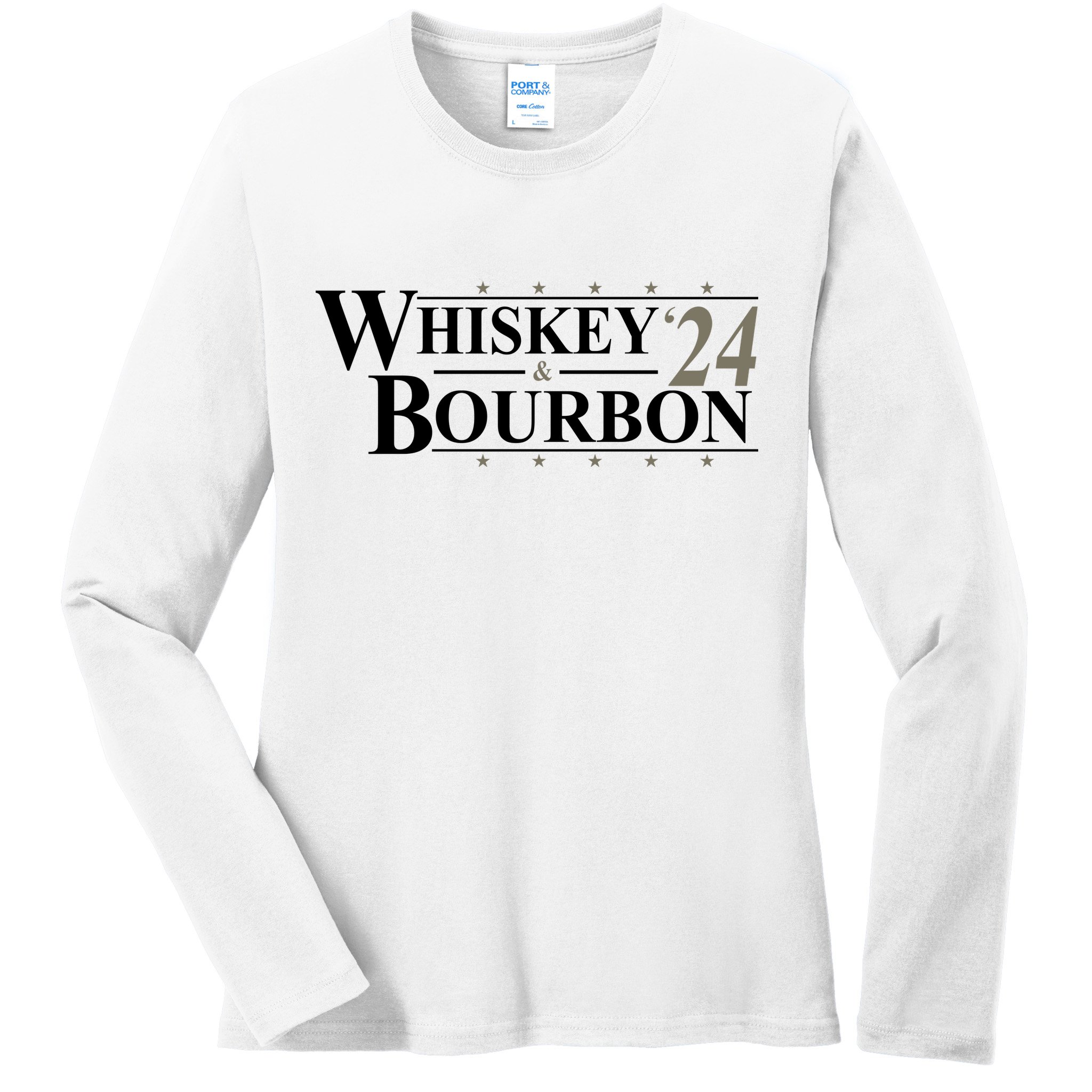 Whiskey And Bourbon 2024 Funny Election Ladies Long Sleeve Shirt