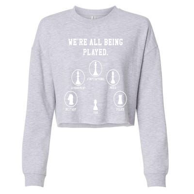 We´re All Being Played Conspiracy Theorist Anti Government Cropped Pullover Crew