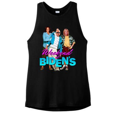 Weekend At BidenS Funny Ladies PosiCharge Tri-Blend Wicking Tank