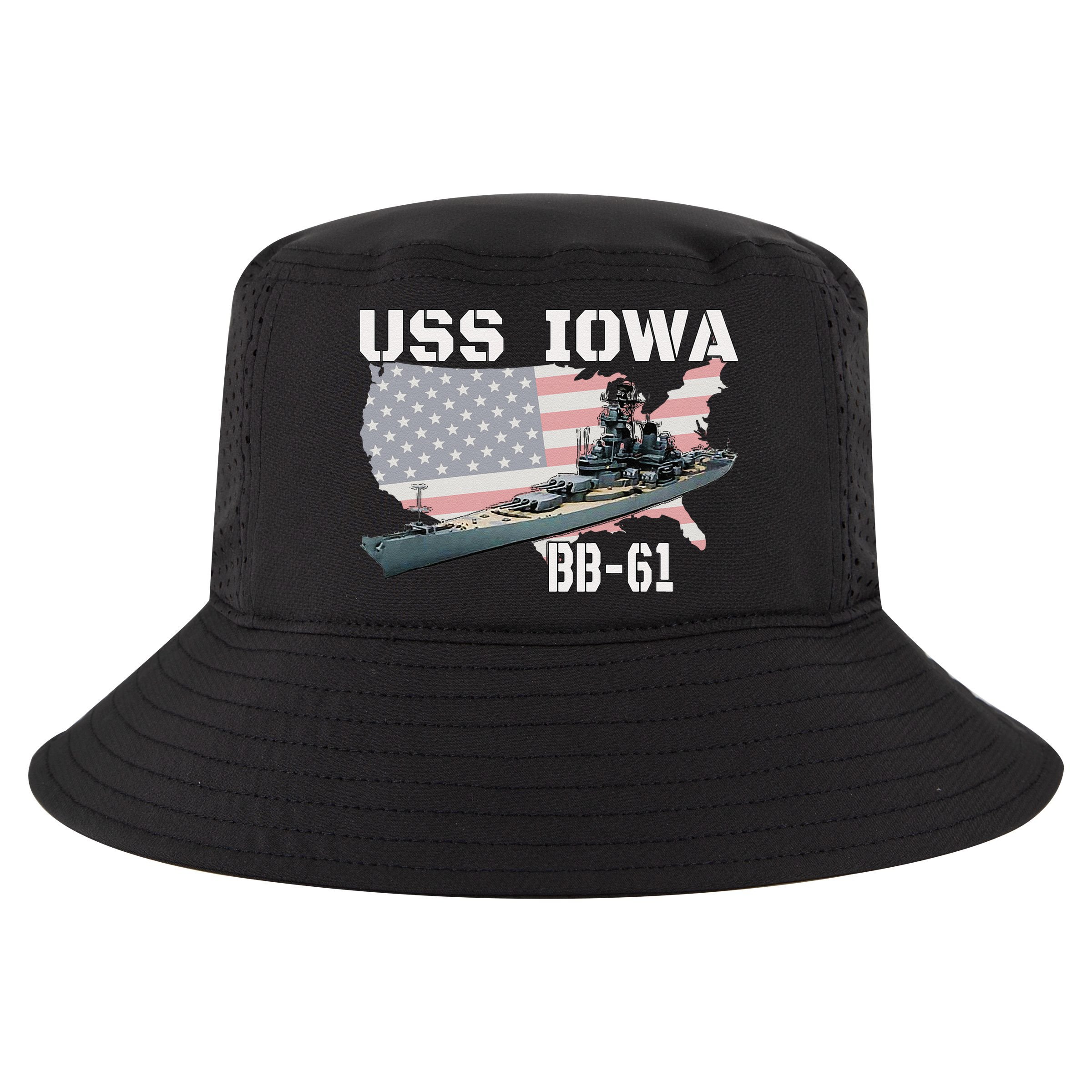 WW2 American Battleship USS Iowa Warship BB61 Veterans  Cool Comfort Performance Bucket Hat