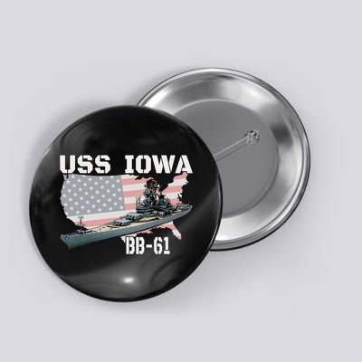 WW2 American Battleship USS Iowa Warship BB61 Veterans  Button