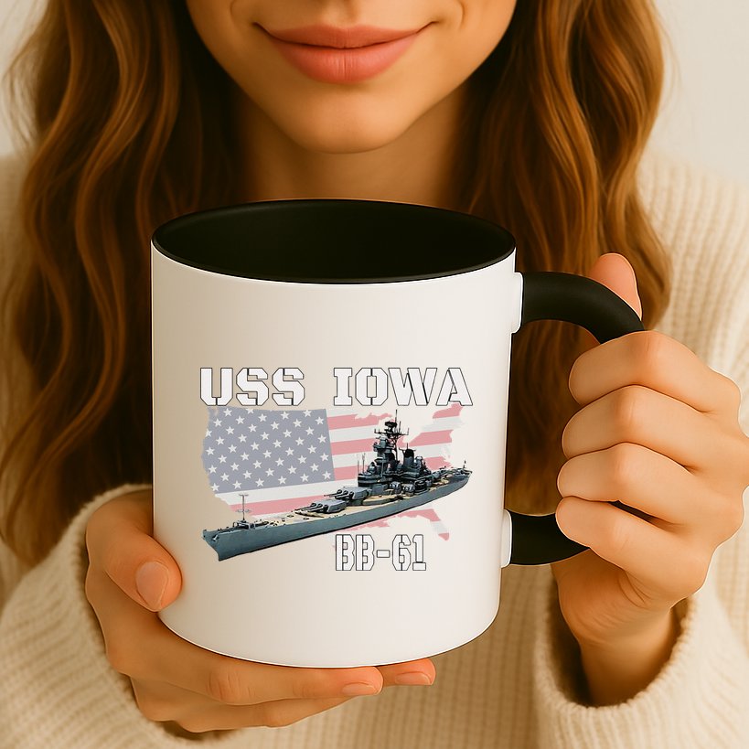 WW2 American Battleship USS Iowa Warship BB61 Veterans  Mug