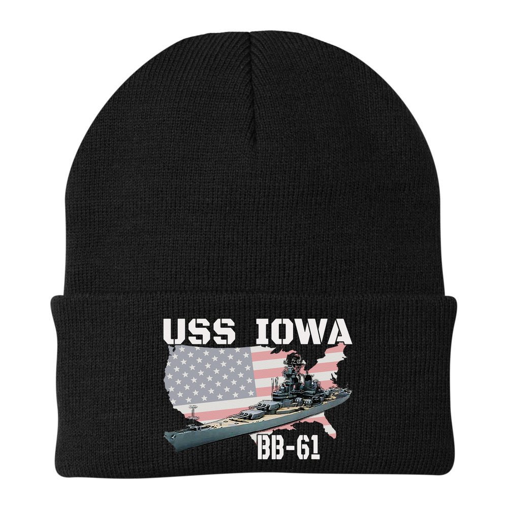 WW2 American Battleship USS Iowa Warship BB61 Veterans  Beanie