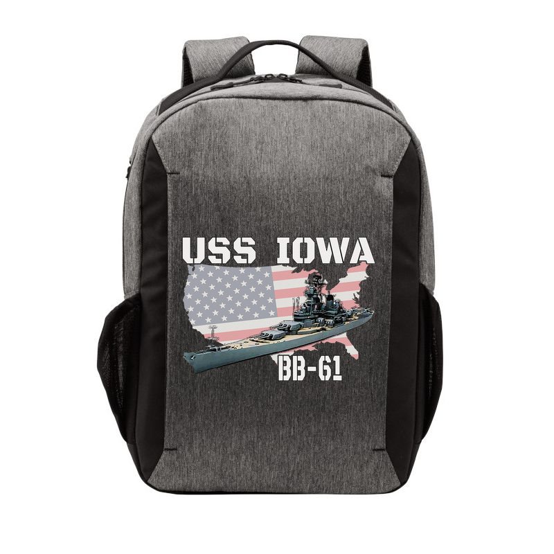WW2 American Battleship USS Iowa Warship BB61 Veterans  Vector Backpack