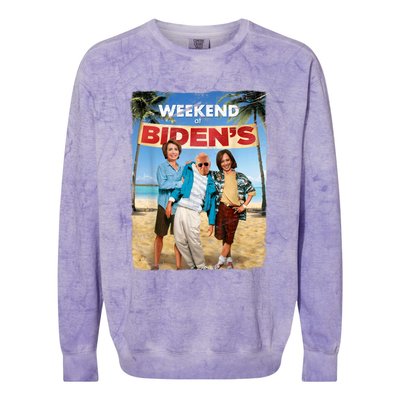 Weekend At Bidens Funny Joe Biden President Democrat Colorblast Crewneck Sweatshirt