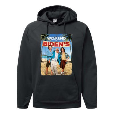 Weekend At Bidens Funny Joe Biden President Democrat Performance Fleece Hoodie