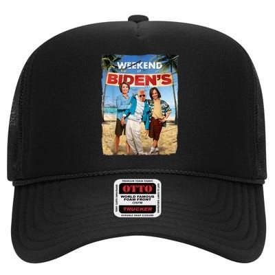 Weekend At Bidens Funny Joe Biden President Democrat High Crown Mesh Back Trucker Hat