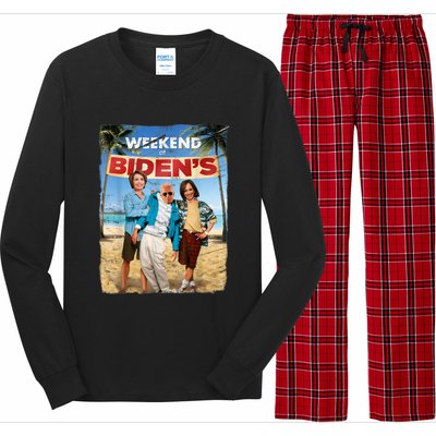 Weekend At Bidens Funny Joe Biden President Democrat Long Sleeve Pajama Set