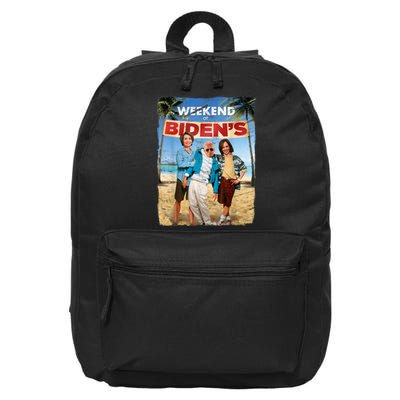 Weekend At Bidens Funny Joe Biden President Democrat 16 in Basic Backpack