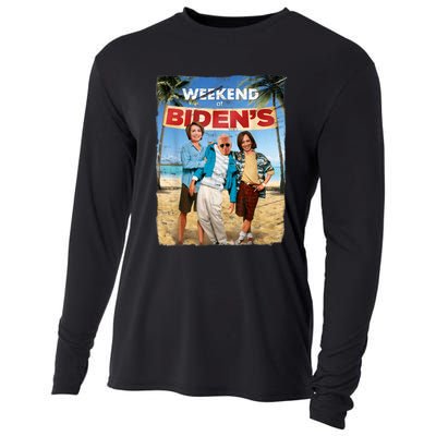 Weekend At Bidens Funny Joe Biden President Democrat Cooling Performance Long Sleeve Crew