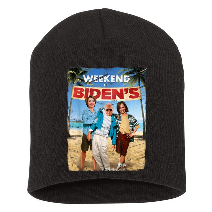 Weekend At Bidens Funny Joe Biden President Democrat Short Acrylic Beanie