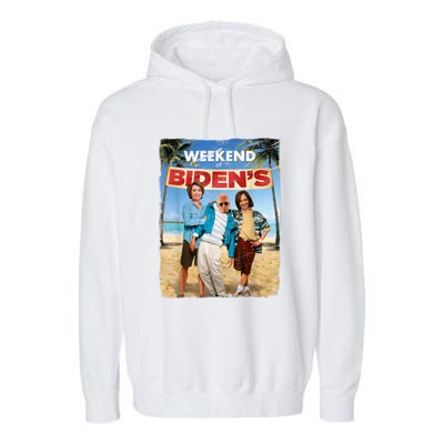 Weekend At Bidens Funny Joe Biden President Democrat Garment-Dyed Fleece Hoodie