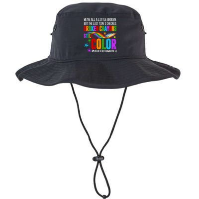 We're All Broken Crayons Still Color Tal Health Awareness Gift Bucket Hat