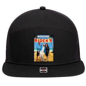 Weekend At Bidens Funny 7 Panel Mesh Trucker Snapback Hat