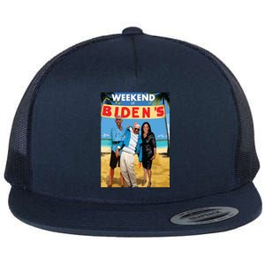 Weekend At Bidens Funny Flat Bill Trucker Hat