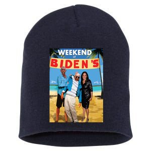 Weekend At Bidens Funny Short Acrylic Beanie