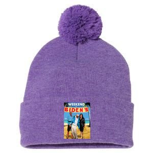 Weekend At Bidens Funny Pom Pom 12in Knit Beanie