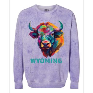 Wyoming American Bison Lover Buffalo For Souvenir Colorblast Crewneck Sweatshirt