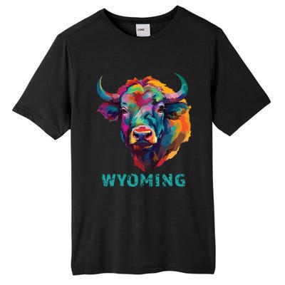 Wyoming American Bison Lover Buffalo For Souvenir Tall Fusion ChromaSoft Performance T-Shirt