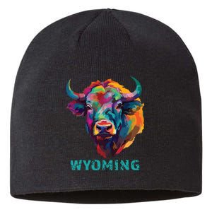 Wyoming American Bison Lover Buffalo For Souvenir Sustainable Beanie