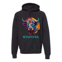 Wyoming American Bison Lover Buffalo For Souvenir Premium Hoodie