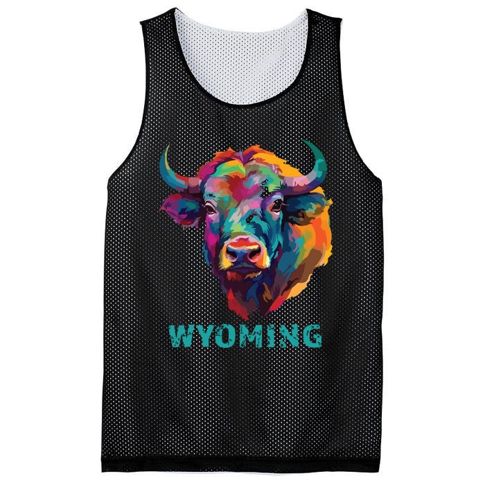 Wyoming American Bison Lover Buffalo For Souvenir Mesh Reversible Basketball Jersey Tank