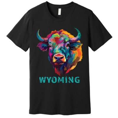 Wyoming American Bison Lover Buffalo For Souvenir Premium T-Shirt