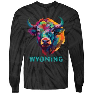 Wyoming American Bison Lover Buffalo For Souvenir Tie-Dye Long Sleeve Shirt