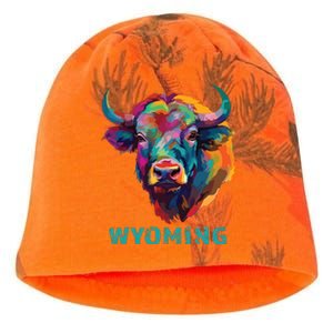 Wyoming American Bison Lover Buffalo For Souvenir Kati - Camo Knit Beanie