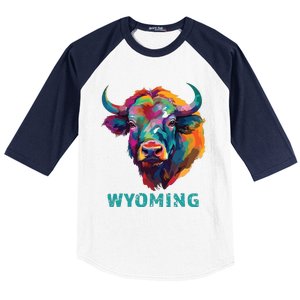 Wyoming American Bison Lover Buffalo For Souvenir Baseball Sleeve Shirt