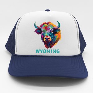 Wyoming American Bison Lover Buffalo For Souvenir Trucker Hat