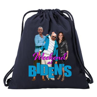 Weekend At BidenS Funny Drawstring Bag