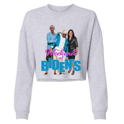 Weekend At BidenS Funny Cropped Pullover Crew