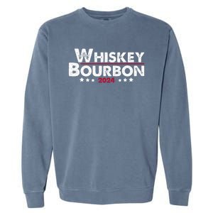 Whiskey And Bourbon 24 Whiskey Lovers Drinker Election 2024 Garment-Dyed Sweatshirt