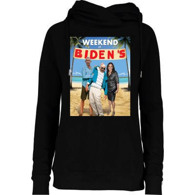 Weekend At Bidens Womens Funnel Neck Pullover Hood