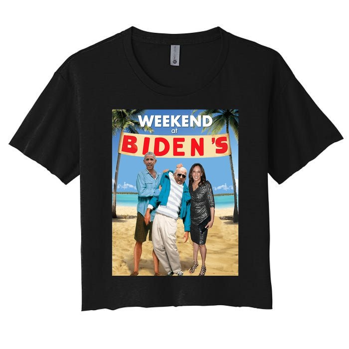 Weekend At Bidens Women's Crop Top Tee