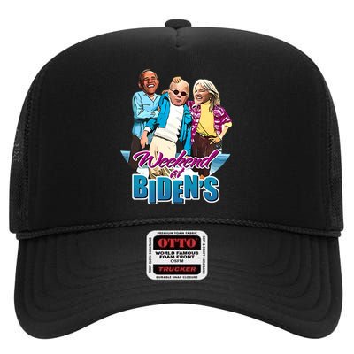 Weekend At BidenS High Crown Mesh Back Trucker Hat