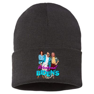 Weekend At Bidens Funny Sustainable Knit Beanie