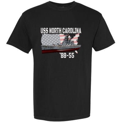 Ww2 American Battleship Uss North Carolina Bb55 Warships Garment-Dyed Heavyweight T-Shirt