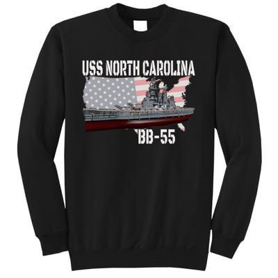 Ww2 American Battleship Uss North Carolina Bb55 Warships Sweatshirt