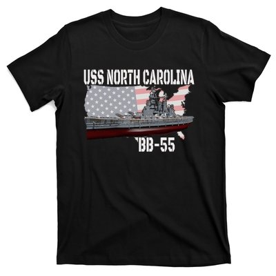 Ww2 American Battleship Uss North Carolina Bb55 Warships T-Shirt