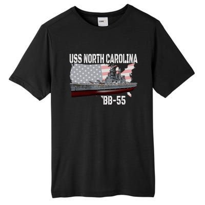 Ww2 American Battleship Uss North Carolina Bb55 Warships Tall Fusion ChromaSoft Performance T-Shirt