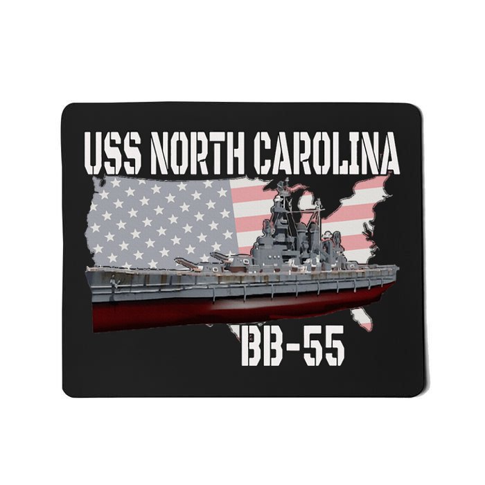 Ww2 American Battleship Uss North Carolina Bb55 Warships Mousepad