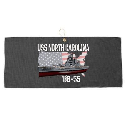 Ww2 American Battleship Uss North Carolina Bb55 Warships Large Microfiber Waffle Golf Towel