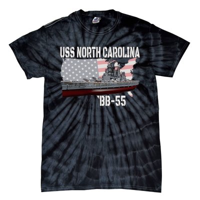 Ww2 American Battleship Uss North Carolina Bb55 Warships Tie-Dye T-Shirt